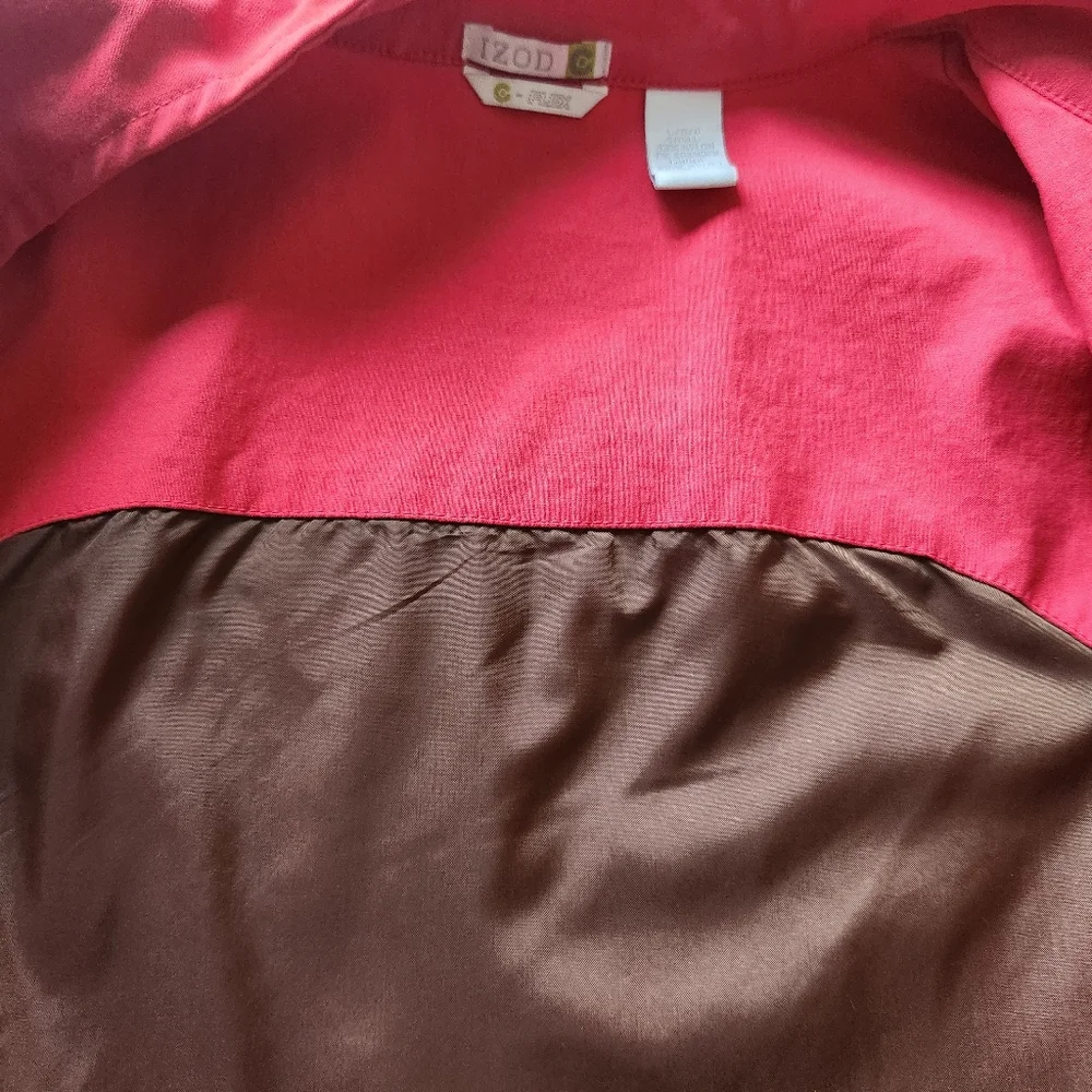 Women's Coral Izod Flex Vest Full Zip Zippered Pockets Size L